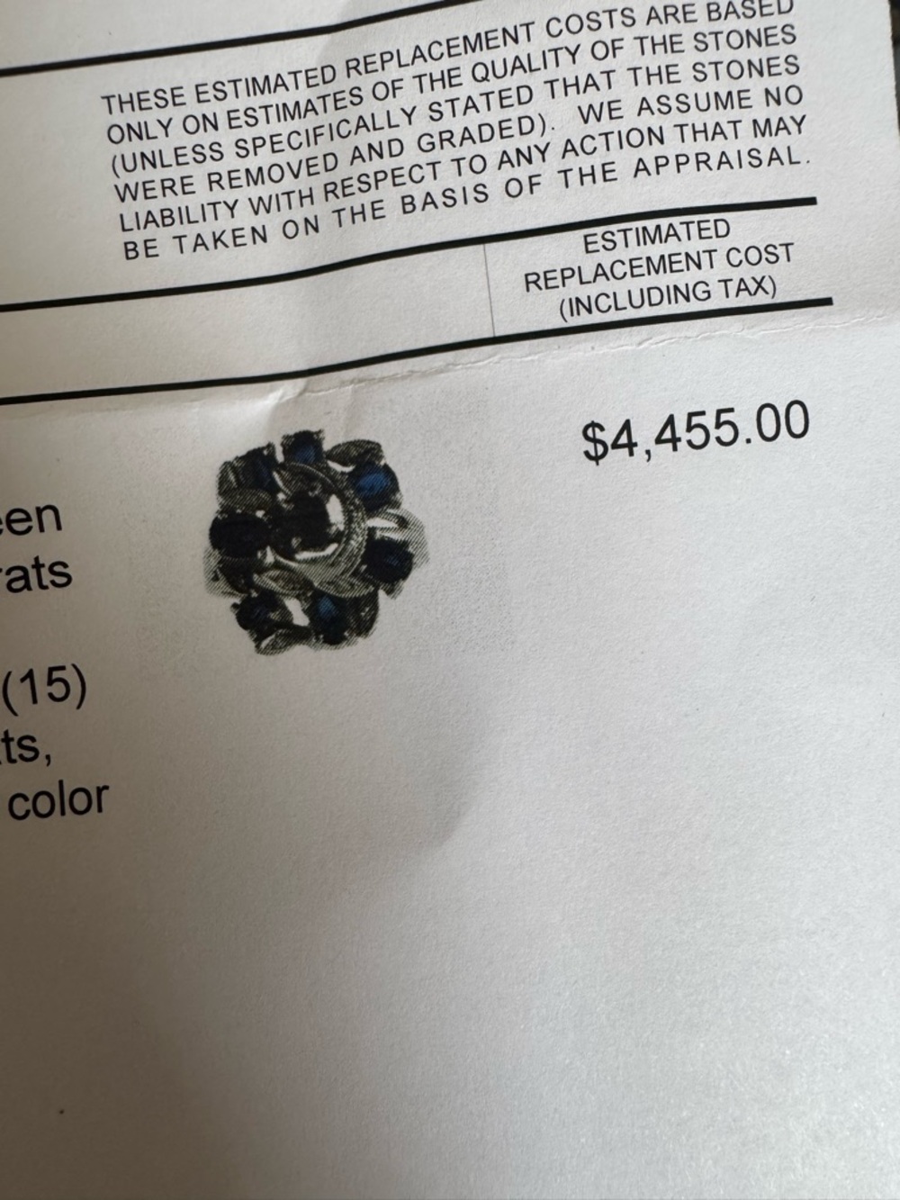 Vintage Platinum Diamond & Sapphire Ring. - Picture 11 of 12